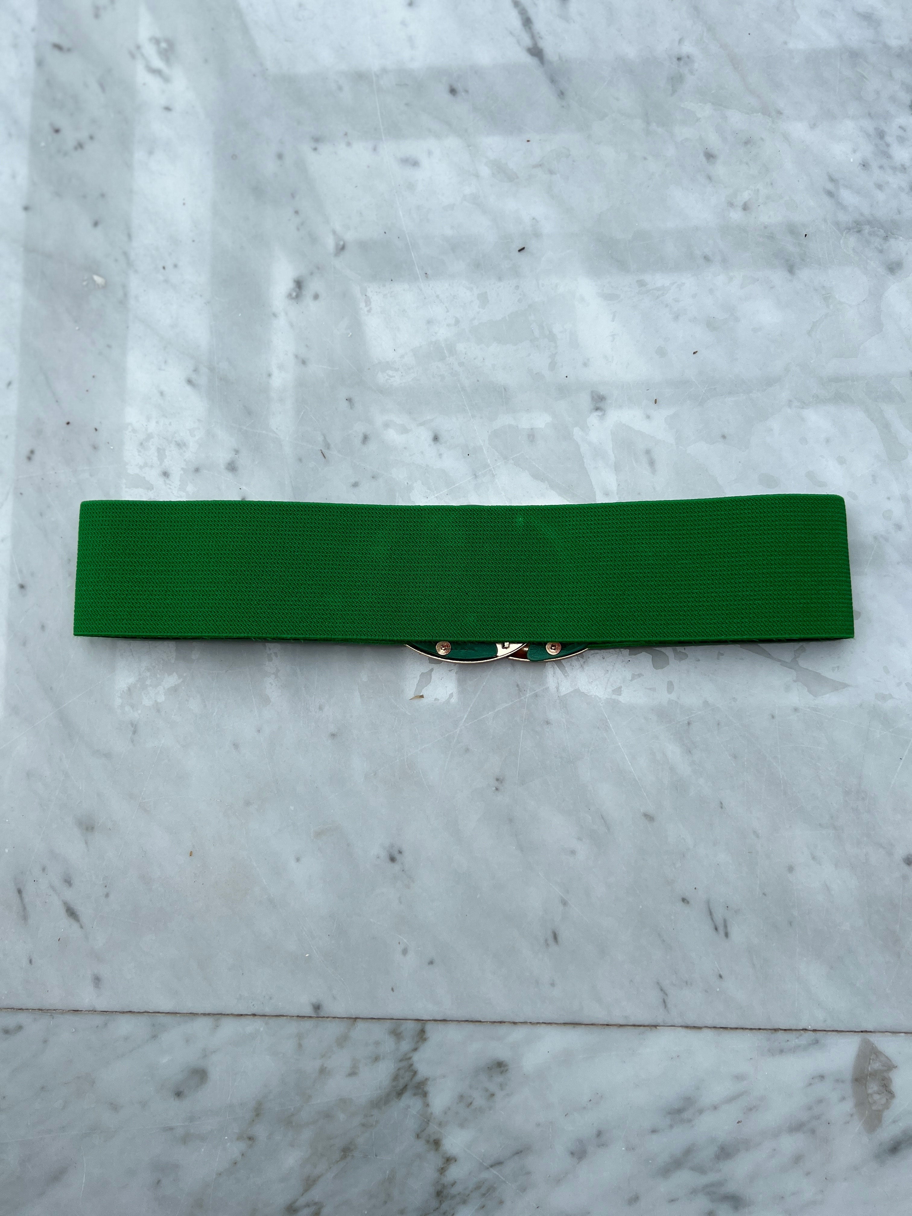 Nanna - Brett midjebälte med resår och guldspänne - Pink